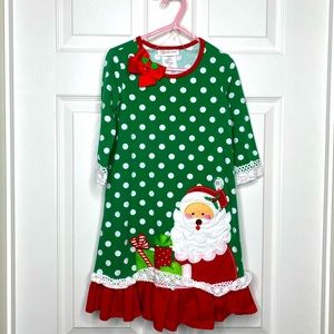 Girls Polka Dot Santa Dress